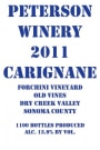 Peterson Forchini Vineyard Old Vine Carignane 2011 Front Label
