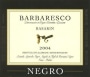 Azienda Agricola Negro Angelo e Figli Barbaresco Basarin 2004 Front Label