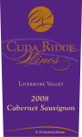 Cuda Ridge Wines Cabernet Sauvignon 2008 Front Label
