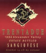 Trentadue Sangiovese 1995 Front Label