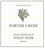 Porter Creek Winegrower's Reserve Pinot Noir 2012 Front Label
