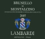 Azienda Canalicchio di Sotto di Lambardi Brunello di Montalcino 2007 Front Label