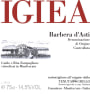 Azienda Tenuta Grillo Barbera d'Asti Igiea 2006 Front Label