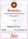 Azienda Vinicola Luigi Valetti Bardolino Classico 2009 Front Label
