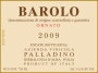 Palladino Ornato 2009 Front Label