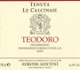 Le Calcinaie Toscano Teodoro Rosso 2012 Front Label