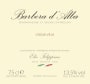 Azienda Vitivinicola Domenico Filippino Barbera d'Alba Vigna Veja 2011 Front Label
