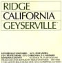 Ridge Geyserville 1998 Front Label