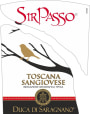 Barbanera Toscana Duca di Saragnano Sir Passo Sangiovese 2014 Front Label