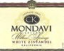 CK Mondavi White Zinfandel 1999 Front Label