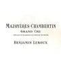 Benjamin Leroux Cote de Nuits Mazoyeres-Chambertin Grand Cru 2012 Front Label