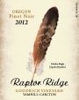 Raptor Ridge Goodrich Vineyard Pinot Noir 2012 Front Label