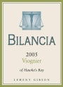 Bilancia Limited Viognier 2005 Front Label
