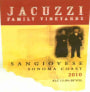 Jacuzzi Sangiovese 2010  Front Label