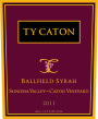 Ty Caton Ballfield Syrah 2011 Front Label