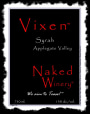 Naked Winery Vixen Syrah 2015 Front Label