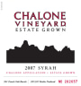 Chalone Estate Grown Syrah 2007 Front Label