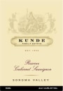 Kunde Reserve Cabernet Sauvignon 2009 Front Label