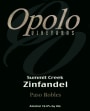 Opolo Summit Creek Zinfandel 2006  Front Label
