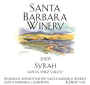 Santa Barbara Winery Syrah 2009 Front Label