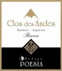 Bodega Poesia Clos des Andes Reserva Malbec 2007 Front Label