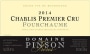 Domaine Pinson Freres Chablis Fourchaume Premier Cru 2014 Front Label