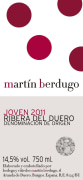 Bodega y Vinedos Martin Berdugo Martin Berdugo Joven 2011 Front Label