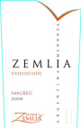 Bodega Zemlia Evolucion Malbec 2009 Front Label