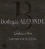 Bodegas Alconde Seleccion Reserva Garnacha 2008 Front Label