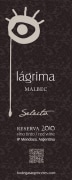 Bodegas Argenceres Lagrima Selecto Reserva Malbec 2010 Front Label