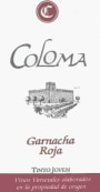 Bodegas Coloma Roja Joven Tinto Garnacha 2012 Front Label