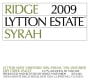 Ridge Lytton Estate Syrah 2009 Front Label