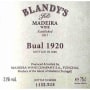 Blandy's Bual Madeira 1920 Front Label