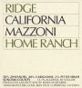 Ridge Mazzoni Home Ranch 2007 Front Label
