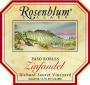 Rosenblum Cellars Richard Sauret Vineyard Zinfandel 1998 Front Label