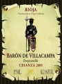 Bodegas Leza Garcia Baron de Villacampa Crianza 2003 Front Label