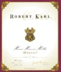 Robert Karl Merlot 2013 Front Label