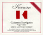 Keenan Reserve Cabernet Sauvignon 2009 Front Label