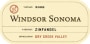 Windsor Sonoma Dry Creek Valley Zinfandel 2008 Front Label