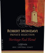 Robert Mondavi Heritage Red Blend 2013 Front Label