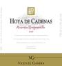 Bodegas Vicente Gandia Utiel-Requena Hoya de Cadenas Reserva 2008 Front Label