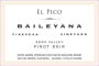 Baileyana El Pico Pinot Noir 2013 Front Label