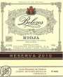 Bodegas Zugober Belezos Reserva 2010 Front Label