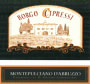 Borgo Cipressi Cipressi Montepulciano d'Abruzzo 2012 Front Label