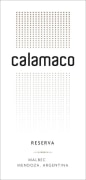 Calamaco Reserva Malbec 2012 Front Label