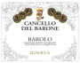 Cancello Del Barone Barolo Riserva 2008 Front Label