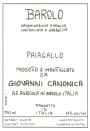 Canonica Giovanni Azienda Agricola Barolo Paiagallo 2011 Front Label