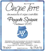 Cantina Cinque Terre Cinque Terre Pergole Sparse 2015 Front Label