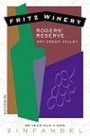 Fritz Rogers Reserve Zinfandel 1998 Front Label