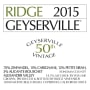 Ridge Geyserville (375ML half-bottle) 2015 Front Label
